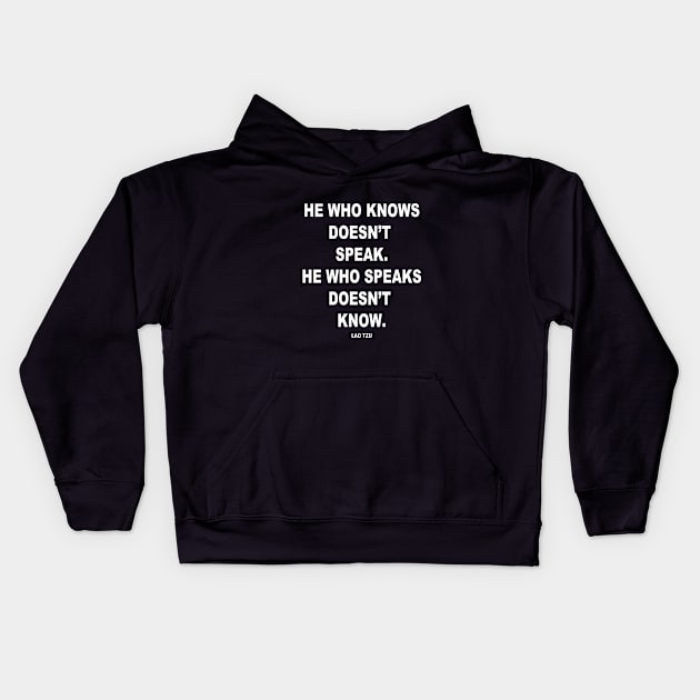 Lao Tzu Quote Kids Hoodie by RockettGraph1cs